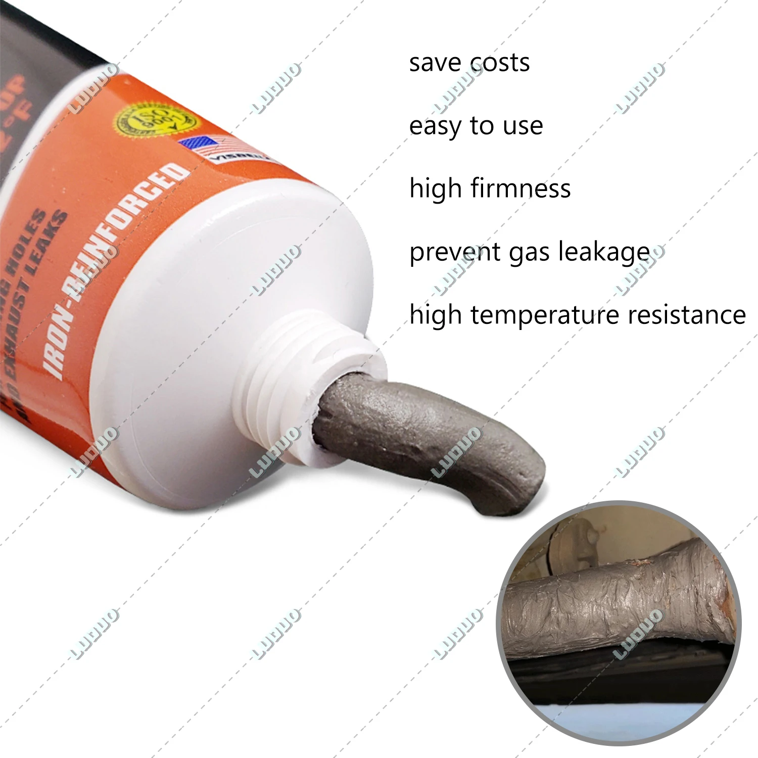 75g 150g Metel Exhaust System Paste Car Pipes Repair Sealant High Temperature Pipe Glue Air Leak Plugging Repair Adhesive Filler