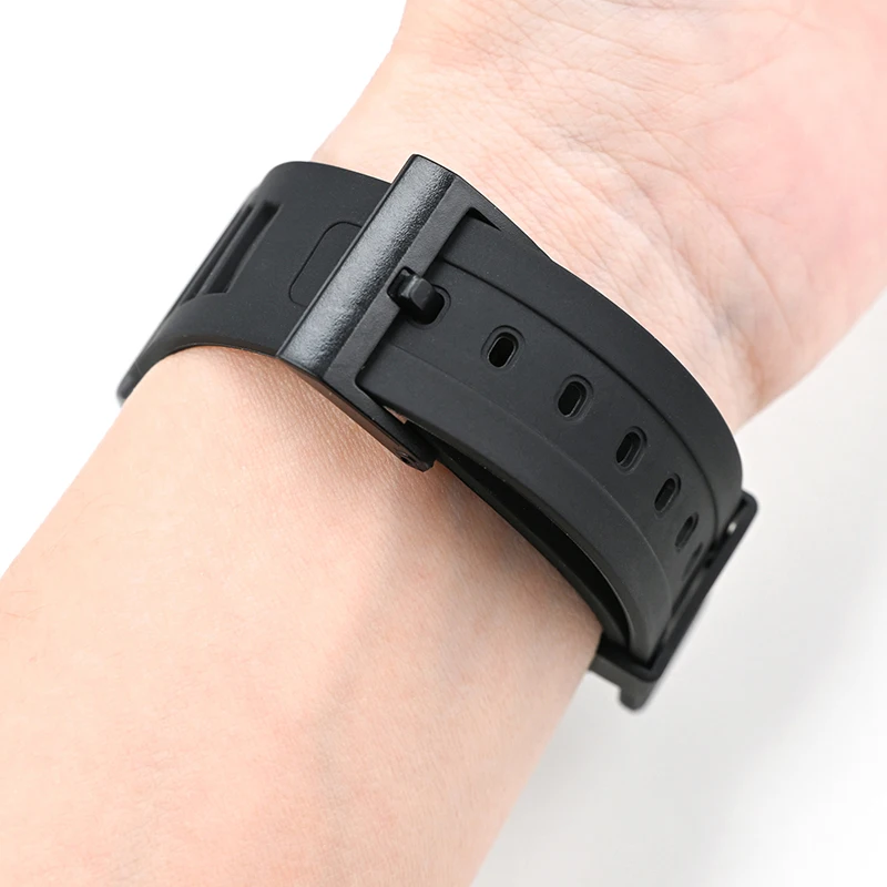 Für Casio W-740 Harz-Uhrenarmband, wasserdichtes Armband, Herren- und Damenarmband, 19 mm Gummi-Armband, Ersatz von Zubehör