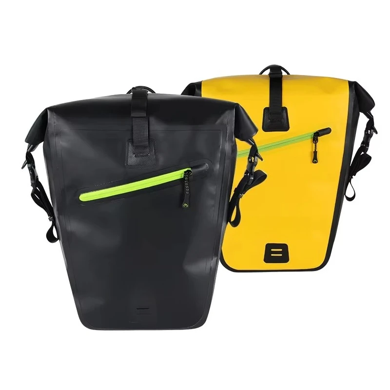 Travel Bicycle Bag 25L Black Multifunction Waterproof Bike Rack Bag 20L Pannier Bag