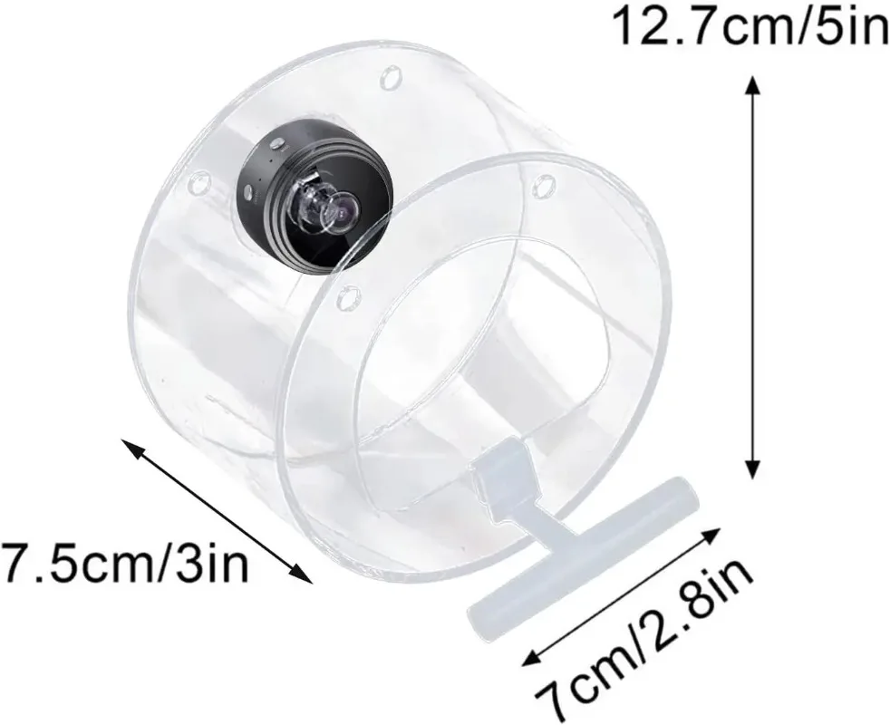 อะคริลิคป้อนนกอัจฉริยะ2023พร้อมกล้องเครื่องให้อาหารสัตว์เลี้ยงบ้านนกโปร่งใส1080P HD ติดตั้งง่ายสำหรับสวนกลางแจ้ง