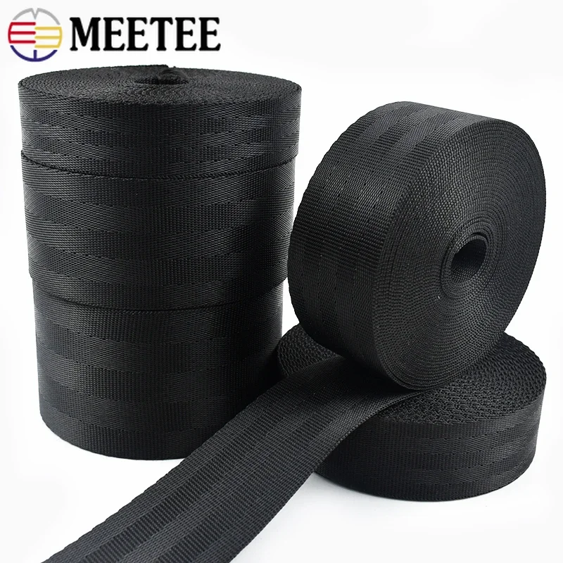 

20-70mm 1-5M Black Nylon Webbing Tape for Car Seat Belt Backpack Ribbon Strap Pet Collar Band Bia Binding DIY Sewing Accessories