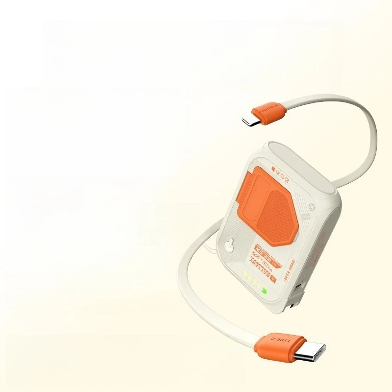 10000mAh AC Plug with Built-in Cable Magnetic Wireless Fast Charging 3-in-1 Power Bank