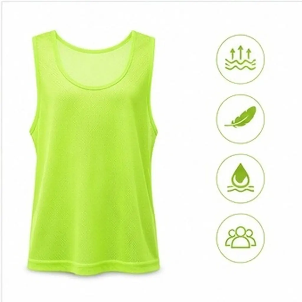 6Pcs Fluorescent Breathable Football Training Vests Polyester Soccer Pinnies Quick-Drying Sports Vests for Team Drills