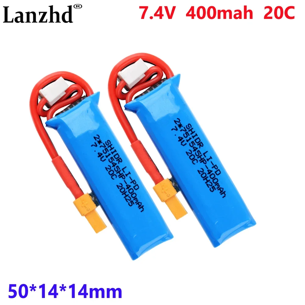 7.4V 400mAh 20C 2S lithium battery For BETAFPV LiteRadio 2 SE handle remote control power battery