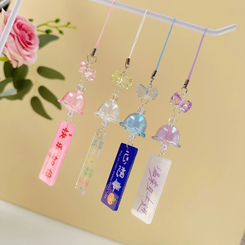 Elegant Delicate Wind Chime Phone Charm Lanyard for Women Girls Eye Catching Beaded Purse Accessory Keychain Bag Pendant ﻿