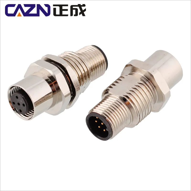 Hot sales M12 5pin Adapter mocowanie panelu gniazdo kodu męskie złącze do złącza żeńskiego IP67 wodoodporne złącza