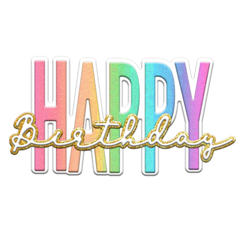 MangoCraft Universal Happy Birthday Cutting Dies DIY Scrapbooking Supplies Metal Dies Knife Mold For Card Making Albums Decor
