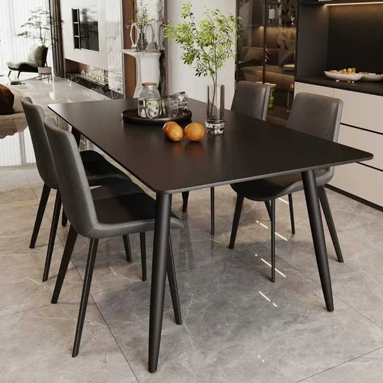 الحد الأدنى، بلاطة الصخور، طاولة الطعام والكراسي، مزيج، المنزل، الحديثة، الحد الأدنى #2