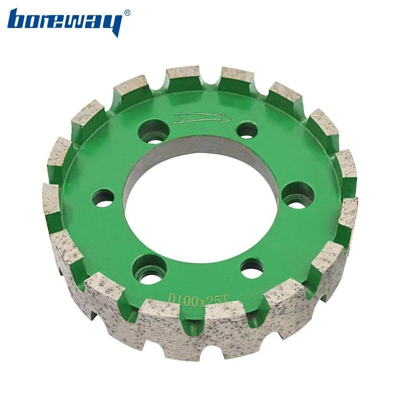 

Boreway D100X25Tx50H CNC Diamond Continuous Standard Stubbing Cutting Grinding Wheel For Water Hole Calibrating The Stone Slab