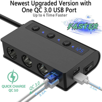 180w Car Charger Adapter Car Cigarette Lighter Socket Splitter 4 USB Ports Fast Charging Qc3.0 for Cars Trucks Suv