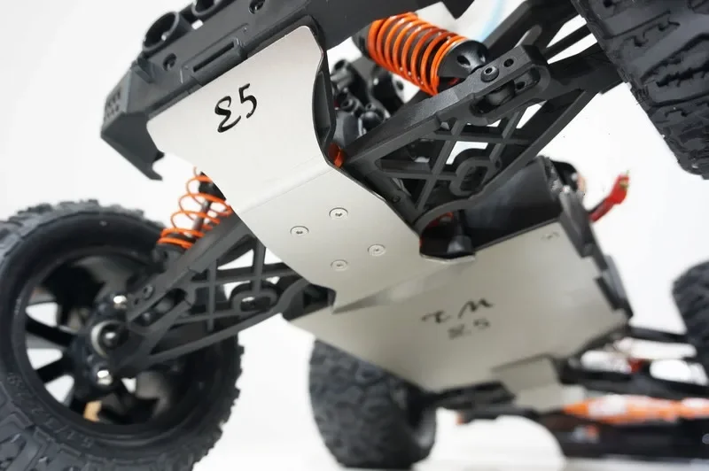3 Stück Edelstahl Chassis Schutzfolie Rüstung Unterfahrschutz für 1/10 RC Team Magic TM E5