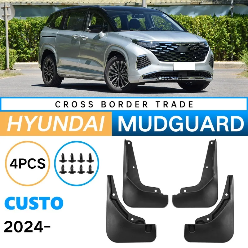 MudFlaps For Hyundai Custo 2024 Mud Flap Splash Guard Mudguards Front Rear Fender Auto Styline Car Accessories