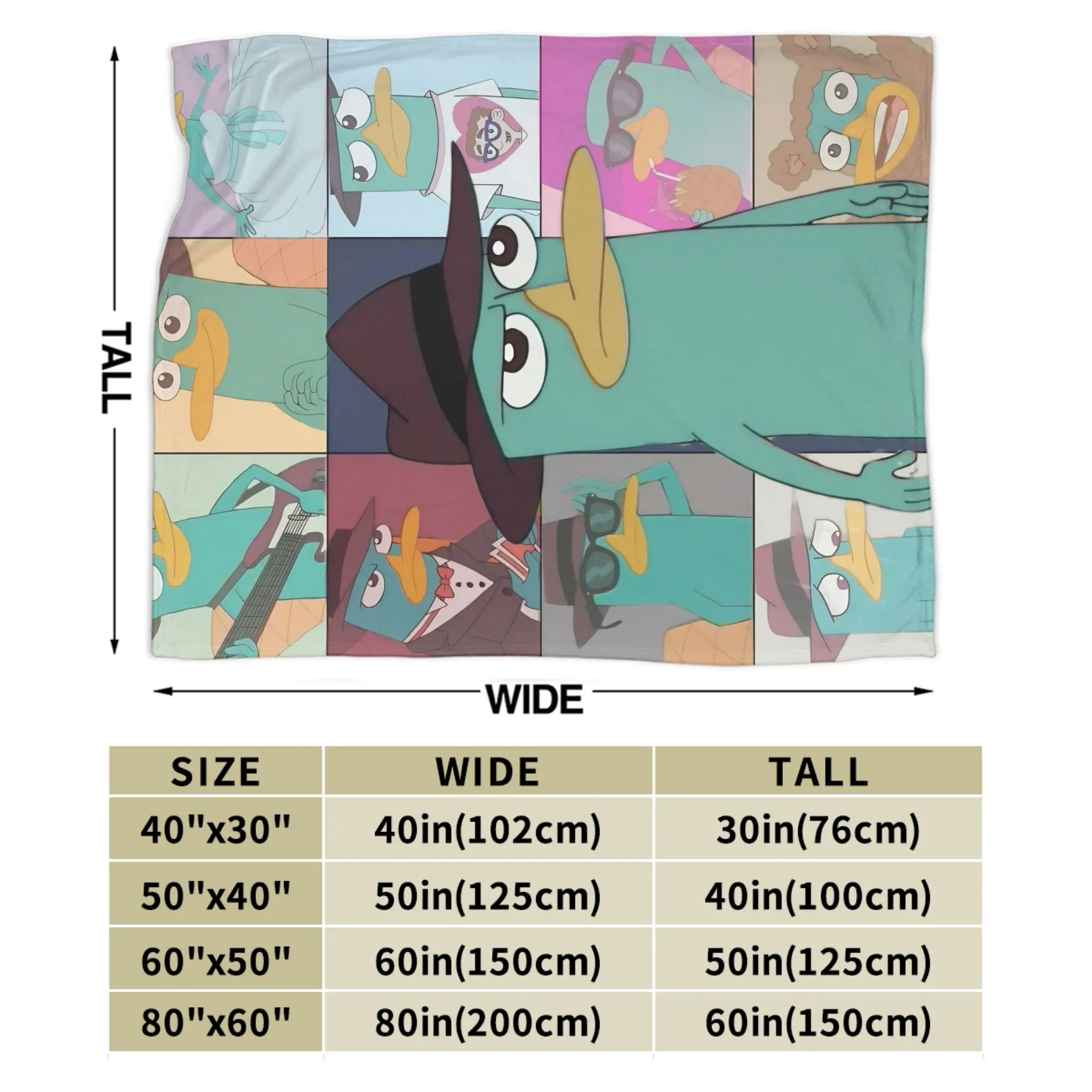 الاسترخاء Phineas و Ferb Perry بطانية الملحقات غرفة الزخرفية رمي بطانية الصوف الدافئ للمكتب #5