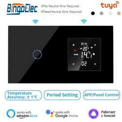 Controlador de Temperatura Inteligente Zigbee, WiFi Touch Switch, Fio Neutro, Água, Elétrica, Piso, Caldeira a Gás, Termostato, Tuya App