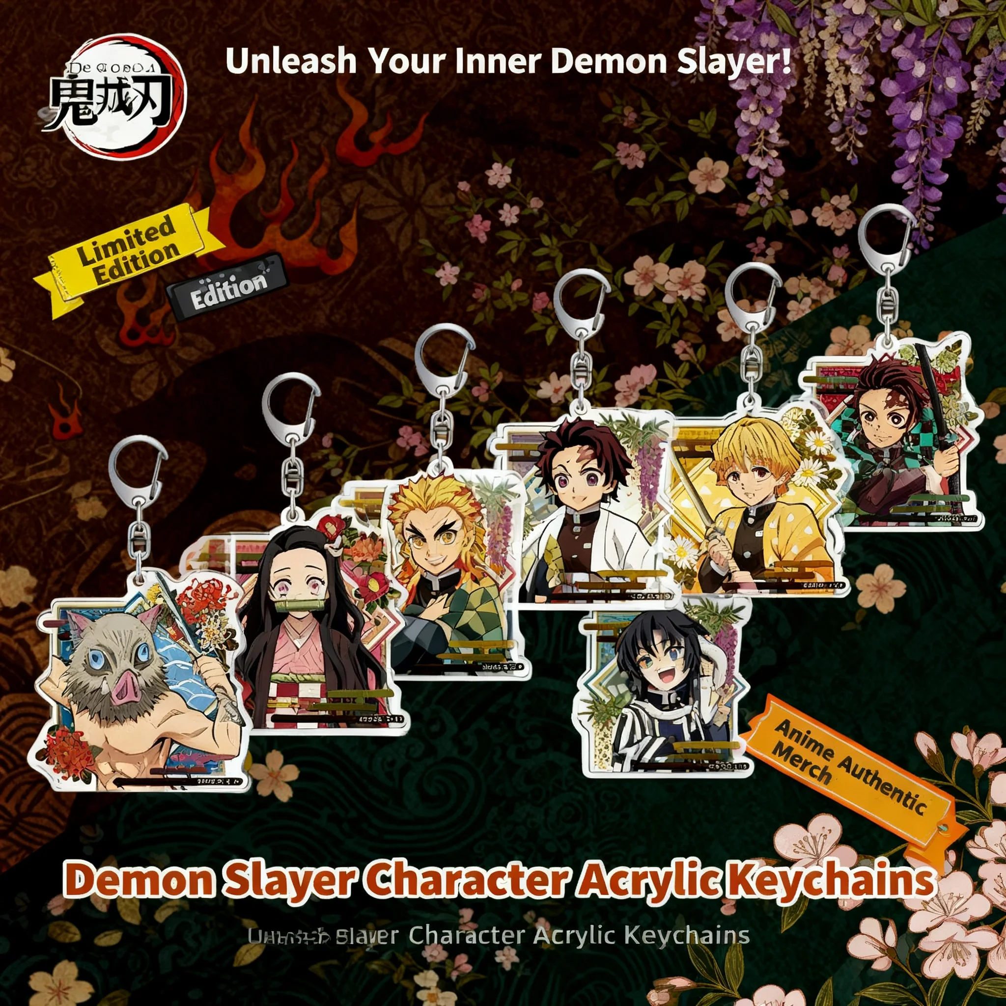 

Demon Slayer Keychain Acrylic Anime Cartoon Accessory Tanjiro Nezuko Pendant Charm Wholesale Bulk Sale Now Available