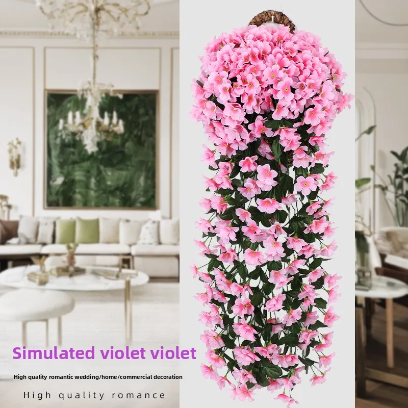 

Simulation violet wall hanging large hydrangea fake flower plastic flower silk rattan wedding decoration flower