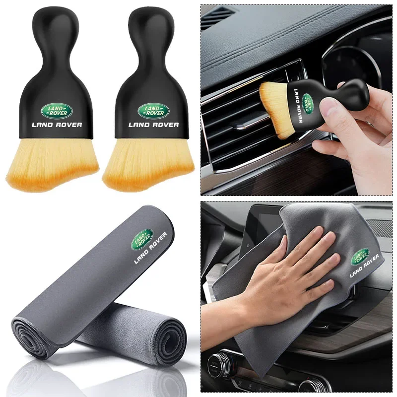 Suede Clean Leather Cloth Car Washing Cleaning Tool Air Conditioner Outlet Cleaning Soft Brush for Land Rover Velar Freelander