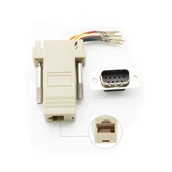 RJ45 Female to DB9 Male RS232 COM Port Modular Extender for PC DIY