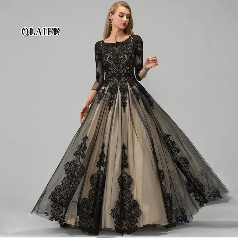 Princess Ball-Gown Evening Dresses Scoop Neck Party Dresses Tulle Formal Dresses Beading Vestidos De Fiesta فساتين السهرة