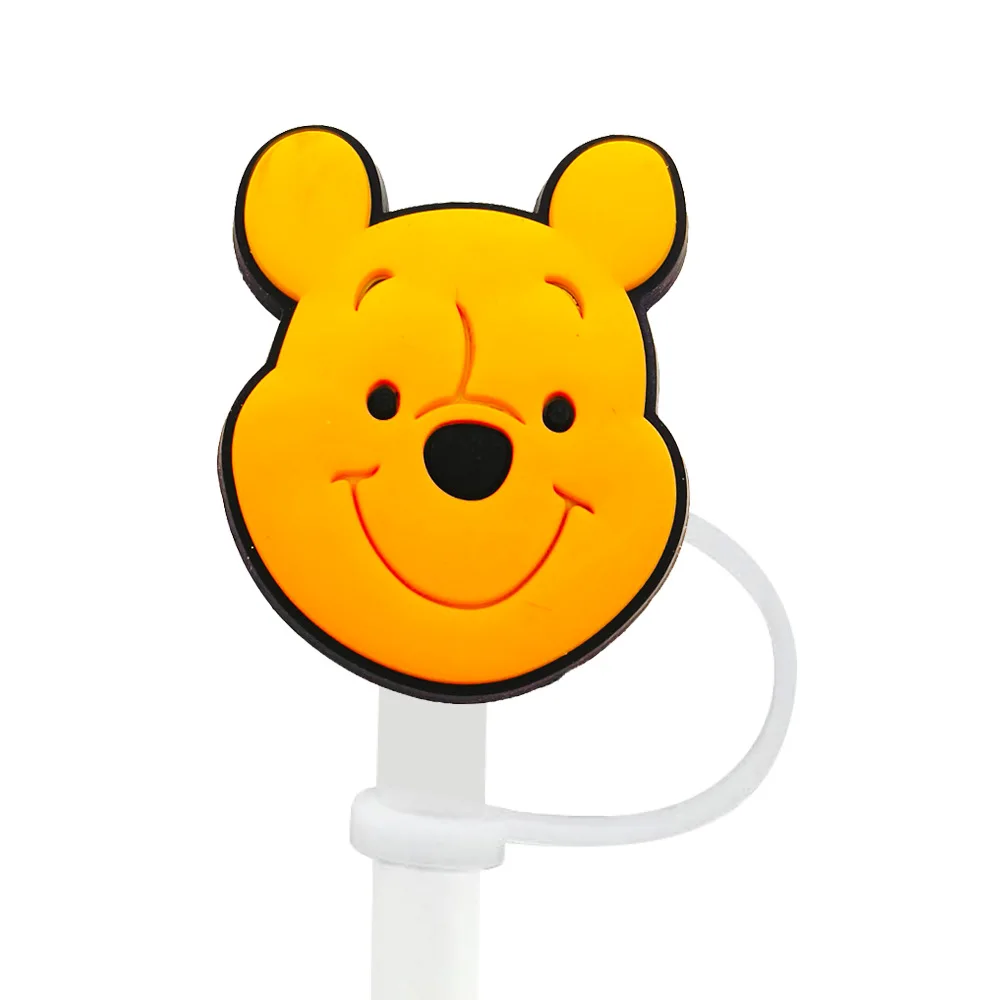 Niedliche Silikon-Strohhalm-Abdeckungen mit Winnie-Puuh-Motiv für 10-mm-Strohhalme, Strohhalmkappen für Glasbecher, passend für 30- und 40-Unzen-Becher mit Henkel, staubdicht, wiederverwendbar. – Detail 17