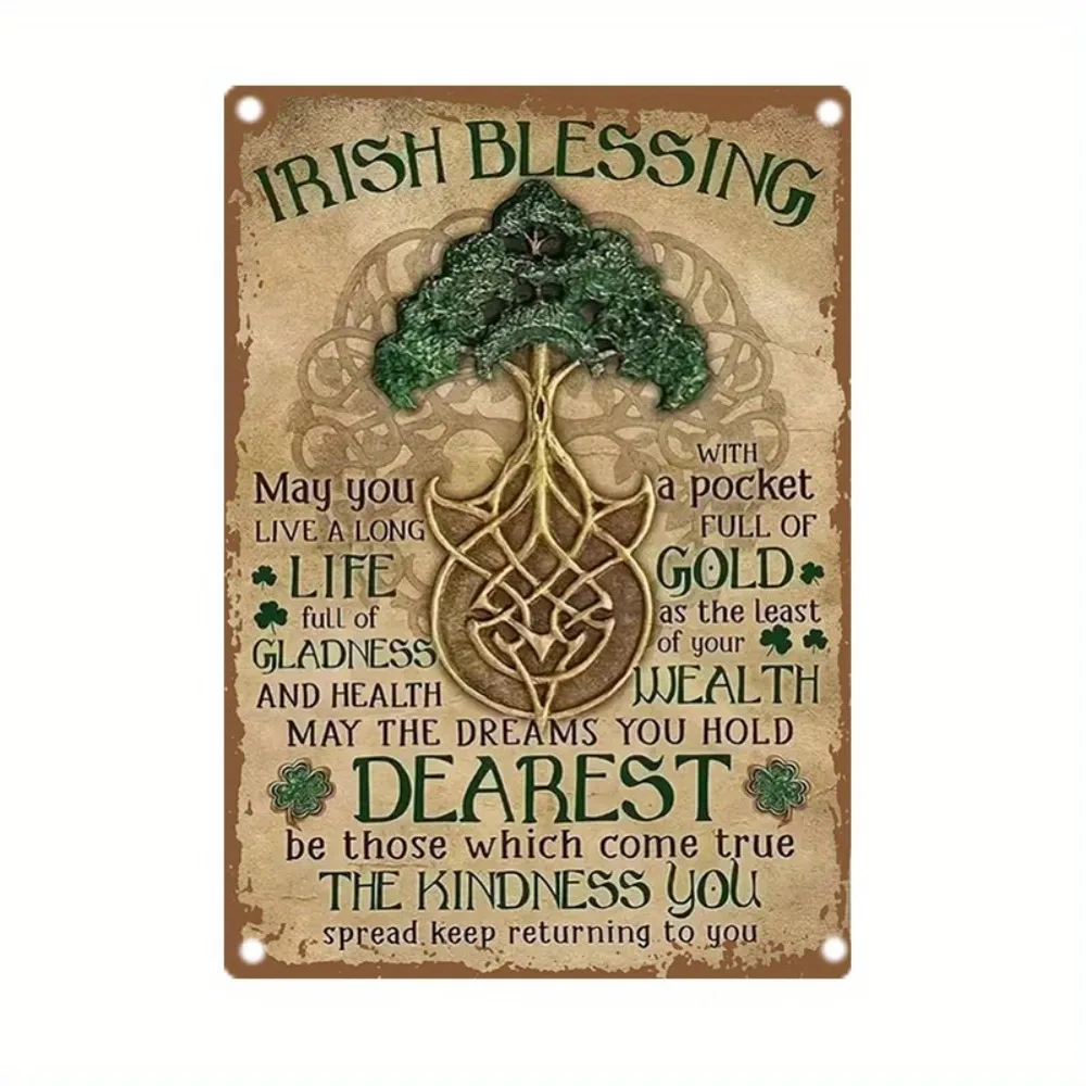 Vintage DEAREST Irish Blessing Metal Tin Sign Wall Art Decor for Home, Garden, Bar, Farm, Office 16x12inch 40x30cm 12x8inch