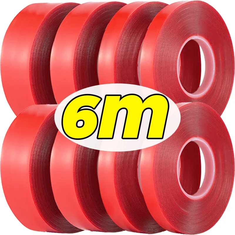 3/6 เมตร Strong เทปสองด้านอะคริลิคโปร่งใสไม่มีร่องรอยเทปกาวความหนืดสูงเทปสําหรับรถบ้านคงที่สติกเกอร์