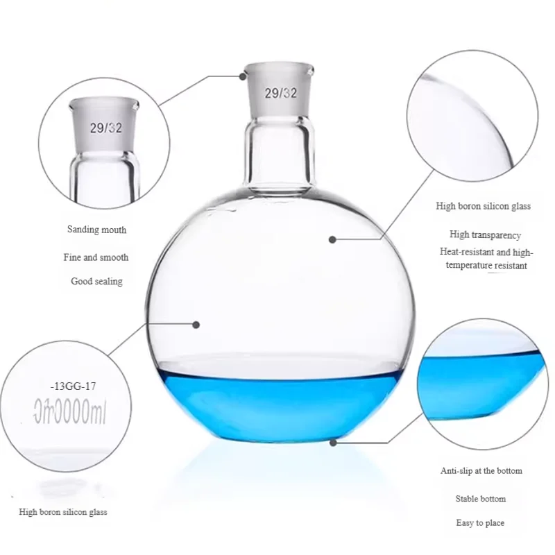 

5000ml single mouth flat bottom flask standard mouth short neck reaction flask caliber 24/29
