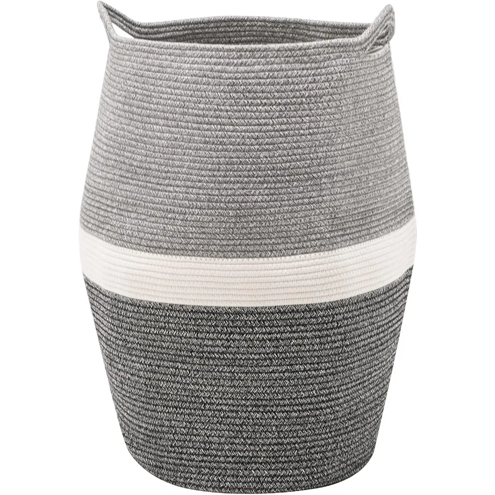 

Cotton Rope Laundry Hamper by YOUDENOVA, 105L - Woven Collapsible Laundry Basket - Clothes Storage Basket for Blankets, Laundry