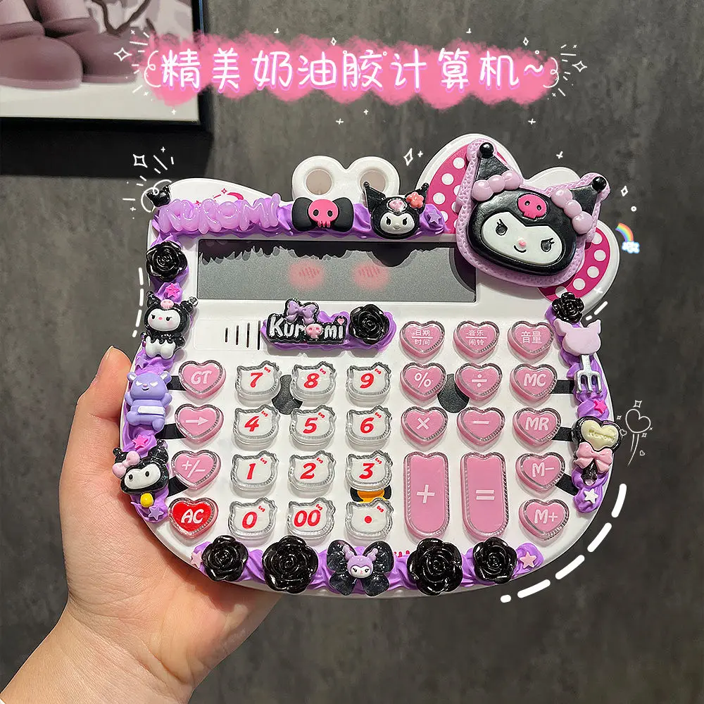 Sanrio Kuromi Kawaii Hello Kitty ученический мультипликационный компьютер Ins высокое качество крем клей магазин домашний калькулятор лучший подарок