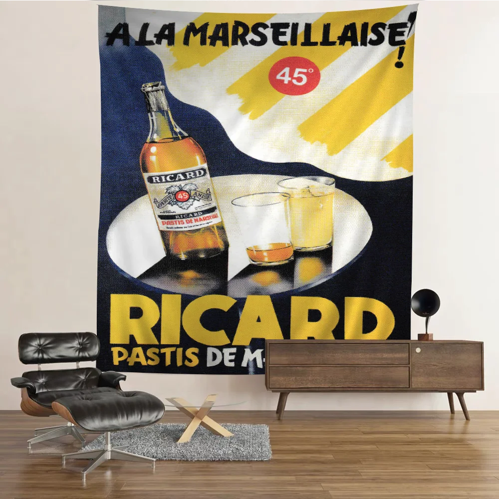 

R-Ricard Beer Printed Large Wall Tapestry Hanging Tarot Hippie Wall Rugs Dorm Art Home Decor