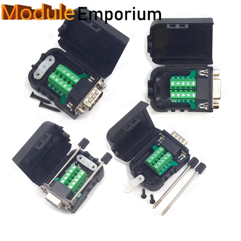 Złącze DB9 D-SUB 9Pin męski żeński bezlutowy adapter kabla szeregowego AWG z wtyczką rs485 rs232 terminal adaptera COM