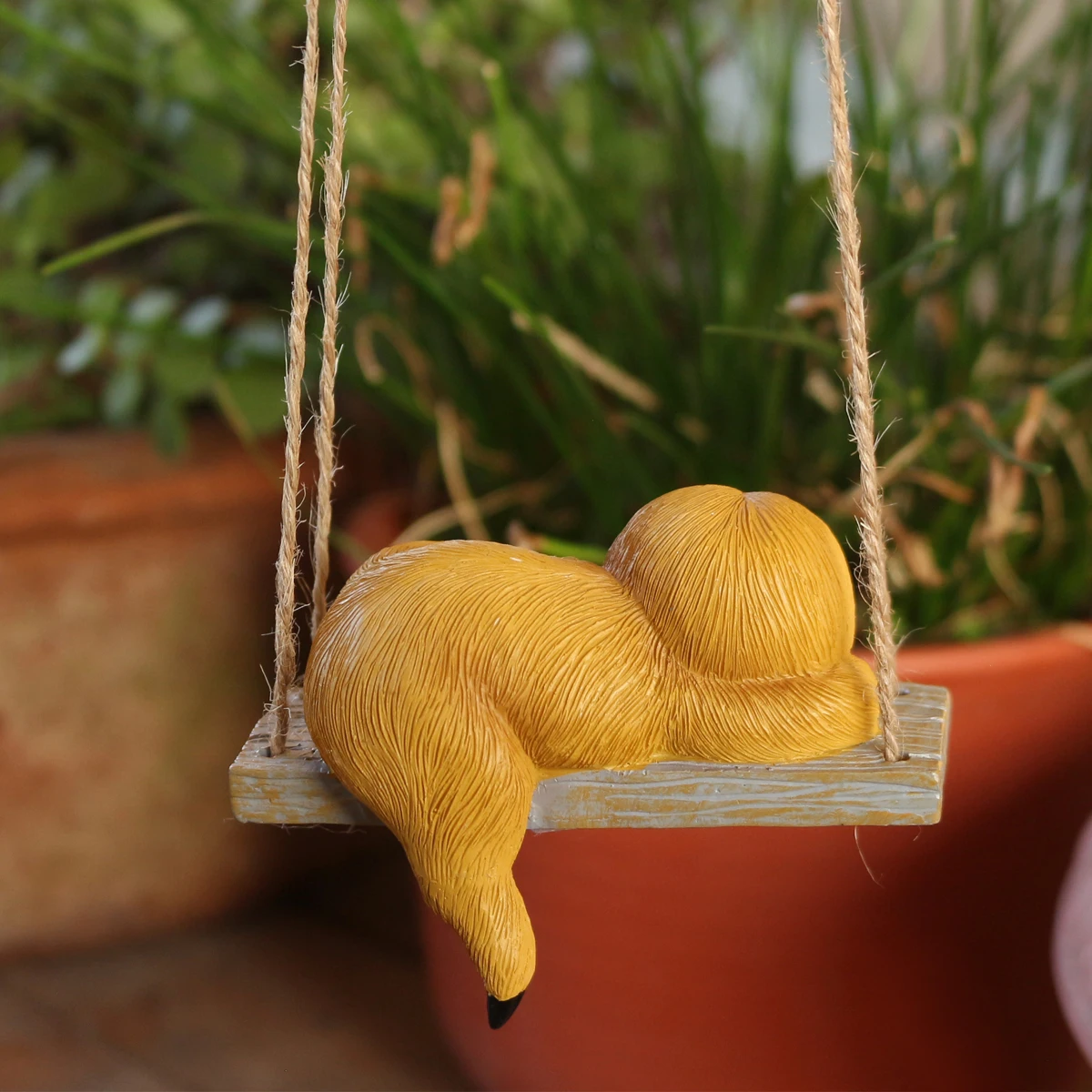 Resin Sloth Swaying Figure in a Lazy, Lying Position - Realistic Sloth Animal Sculpture, Perfect for Outdoor Gardens