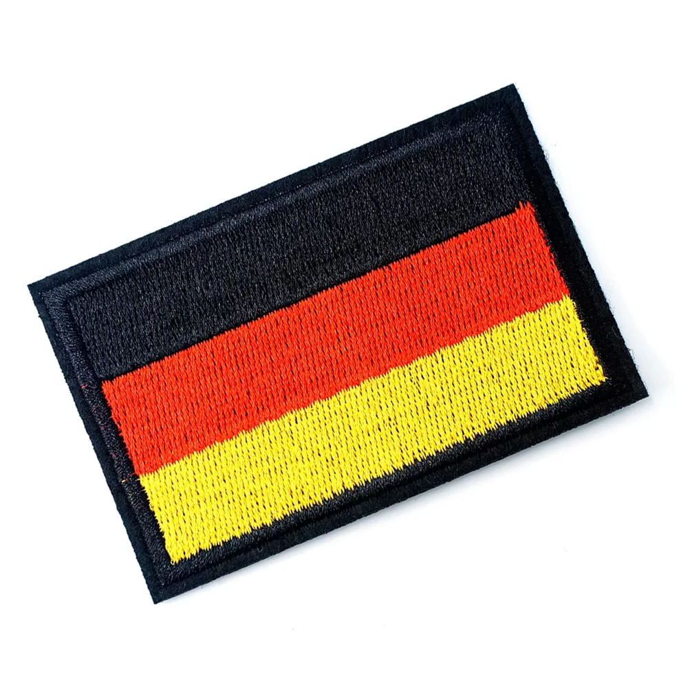 German Flag Size:5.0x7.5cm Iron On Embroidered Patch For Cloth Garment Appliques DIY Accessory Badges