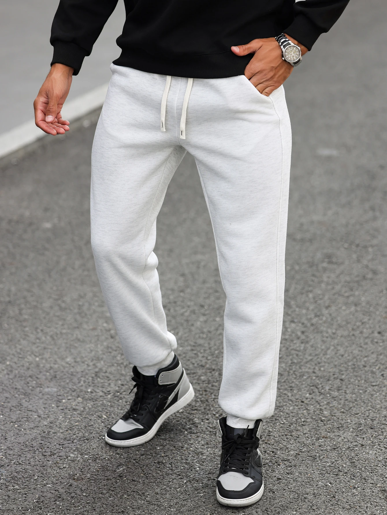 

Men's long sweatpants for autumn and winter, trendy and versatile, long pants and sleeping pants for casual warmth and fashion,