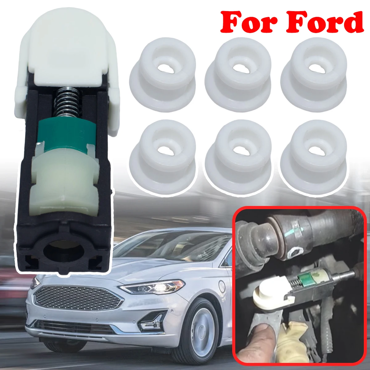 

Shifter Bushing Repair Kit For Ford Fusion Kuga Mondeo 2013 2014 - 2019 Shift Cable Linkage Sleeve Adjuster Connector End Cap