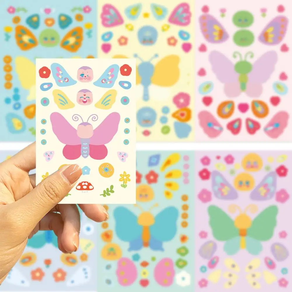 สติกเกอร์รูปผีเสื้อน่ารัก8ชิ้นสติกเกอร์รูปผีเสื้อแบบ DIY มีกาวในตัวสำหรับเคสมือถือแล็ปท็อปสมุดติดรูปเหนียวแข็งแรง