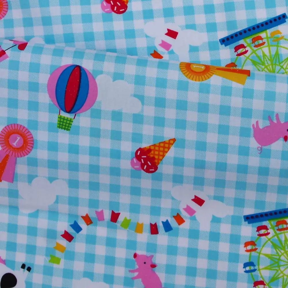 1 Yard Cotton Poplin Woven Fabric For Cloth, Bag, Bedding, Patch,Ballon and Animals, Width=140cm