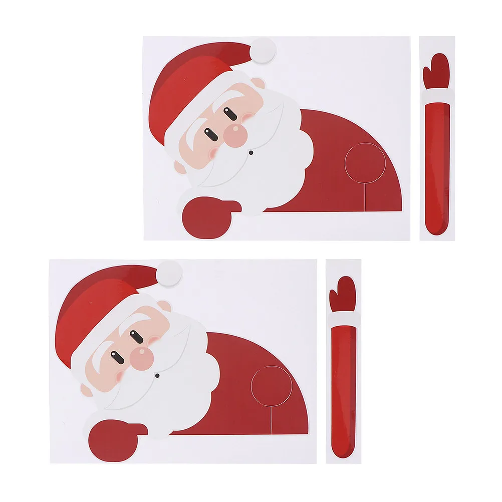 

2pcs Car Sticker Windscreen Wiper Decal Uv Printed Bendable Removable Christmas Themed Decoration Rear Window Auto Exterior