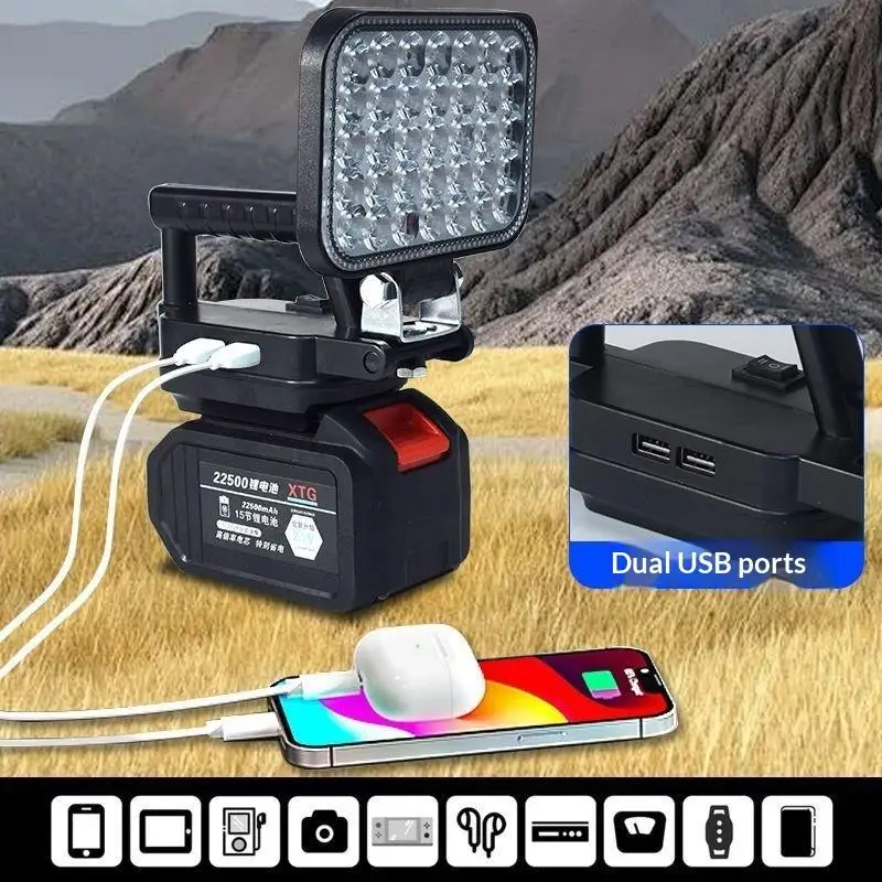 [CR] For Battery 3/4/5/8 Inch LED Working Light With Handle Flashlight Torch Spotlight Emergency Light Camping Lighting