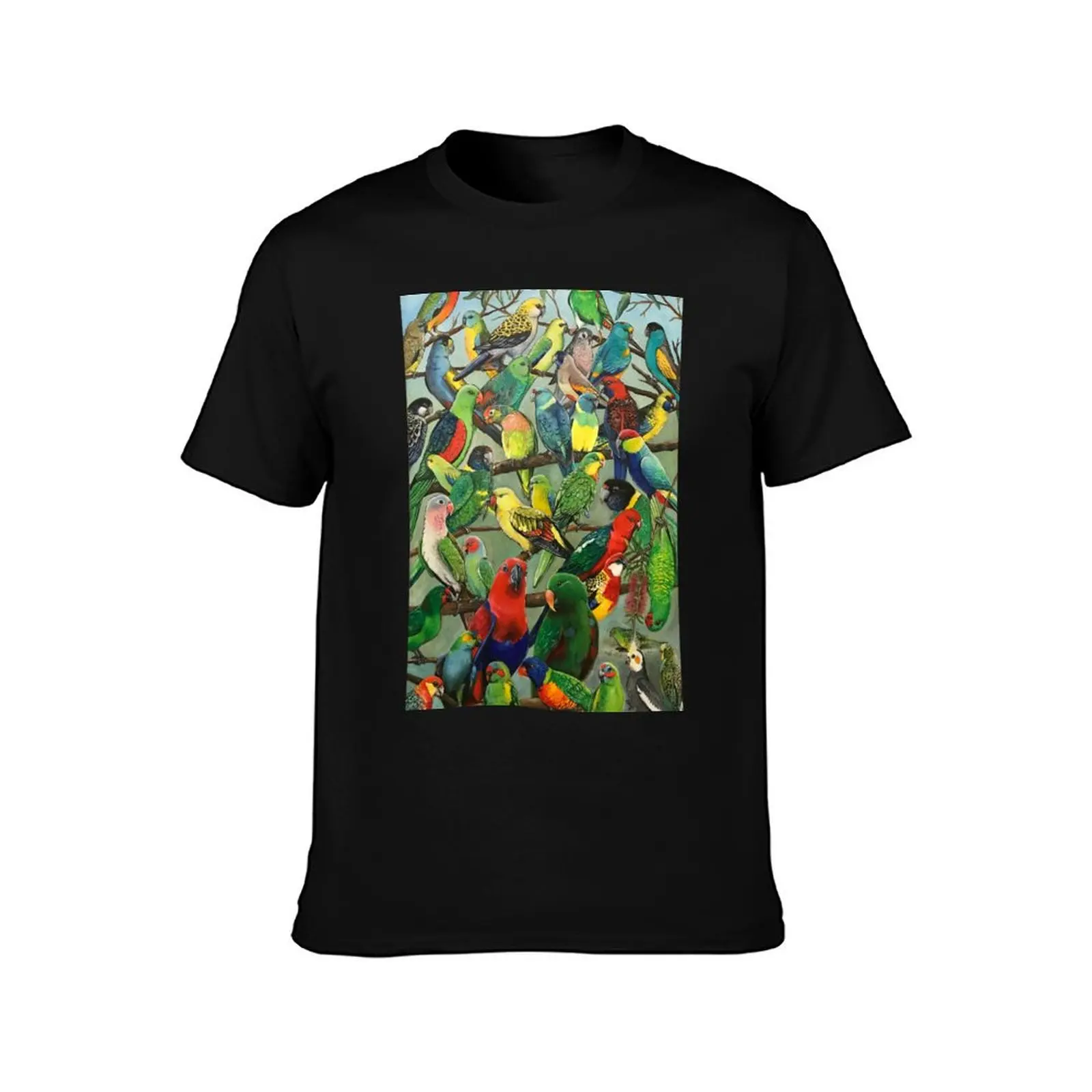 Australian Parakeets T-Shirt Minimalist Graphic Tee Shirt T-Shirt