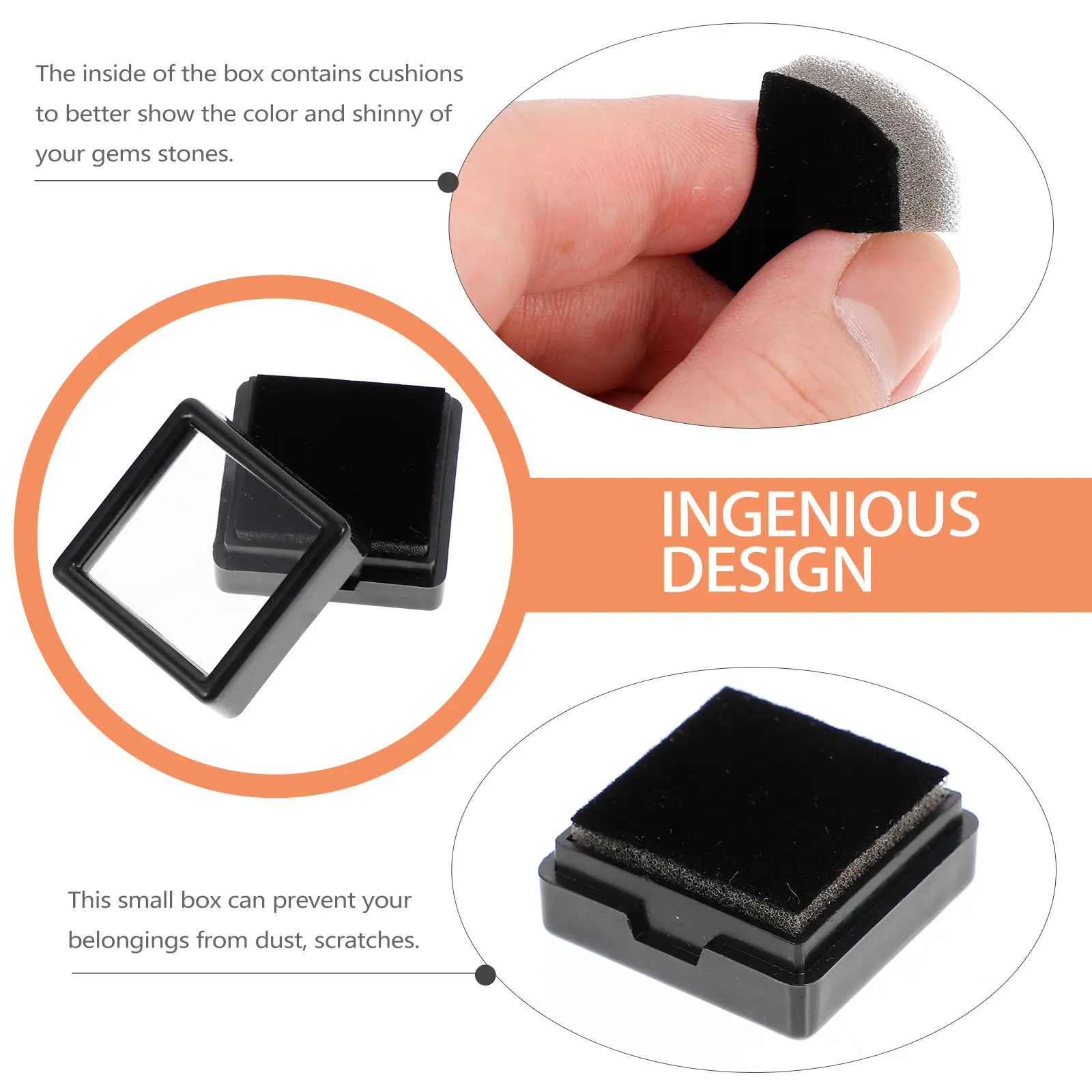 

Набор из 24 шкатулок для ювелирных изделий с прозрачной крышкой для хранения кристаллов и камней, маленькие квадратные контейнеры для организации хранения
