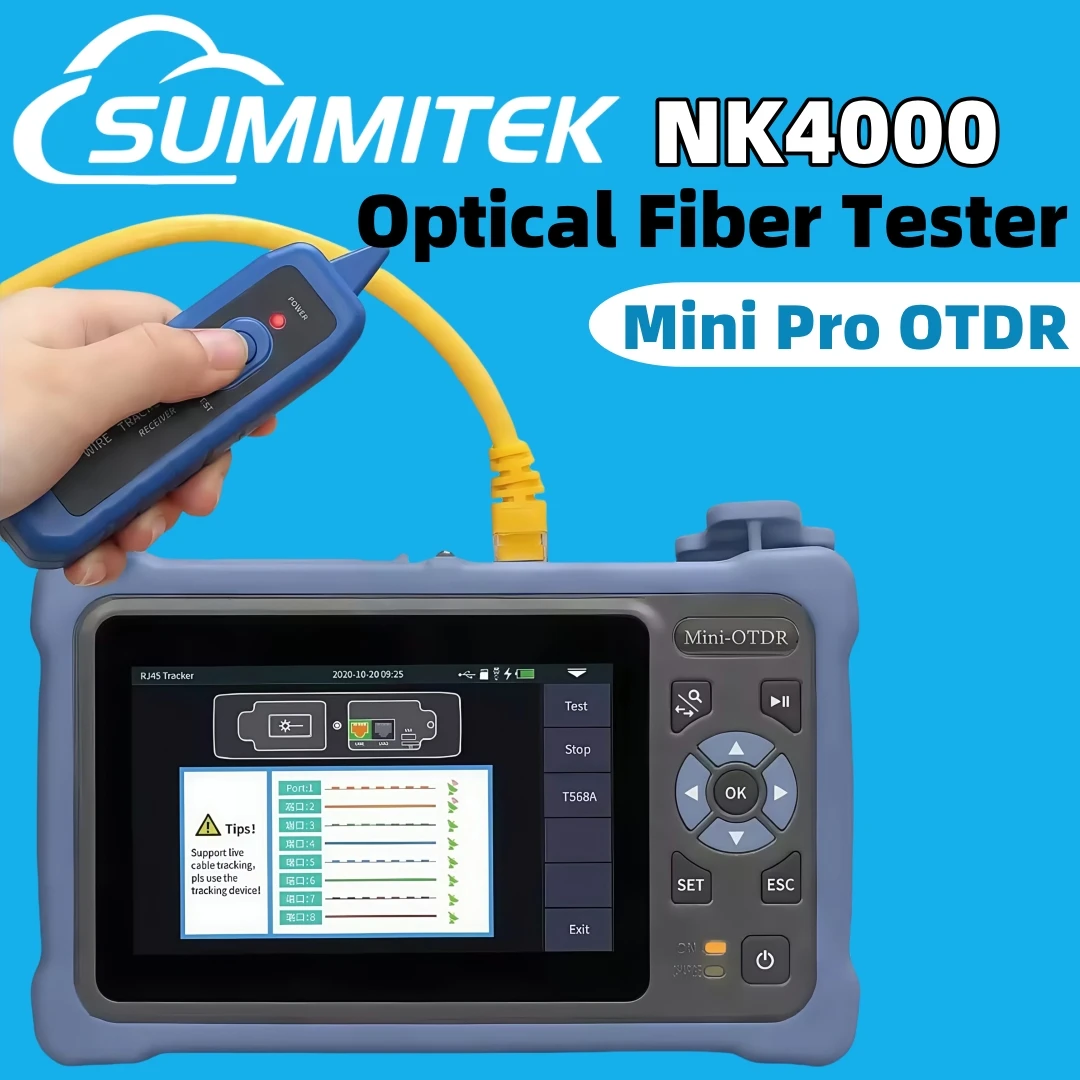 Newest Optical Fiber Tester Multifunction Handheld 1310nm/1550nm 100km NK4000d Mini OTDR Tester with OPM VFL for FTTH