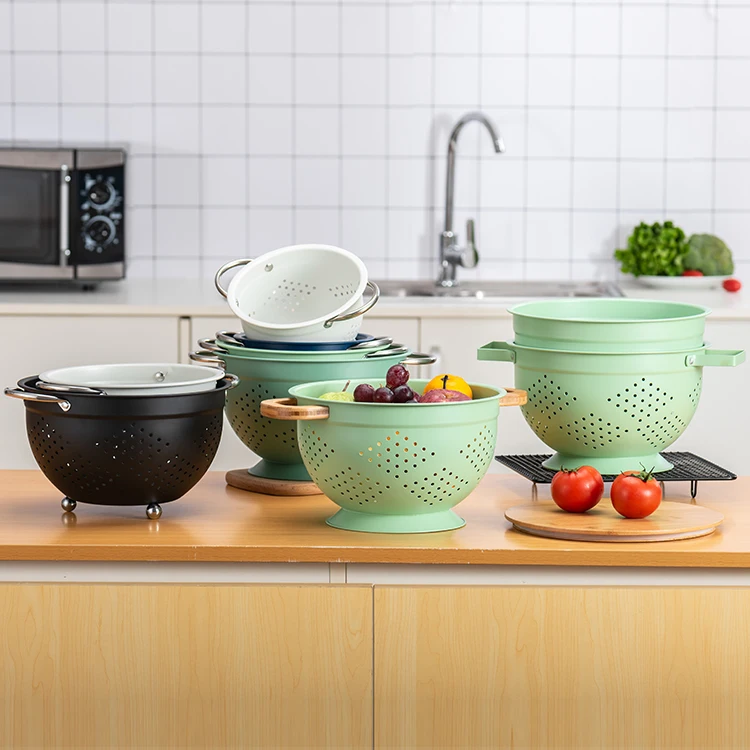 سلة تصريف من الفولاذ المقاوم للصدأ سلة فواكه أجانب تستخدم أيضًا لتناول الفواكه والخضروات سهلة وجذابة #4