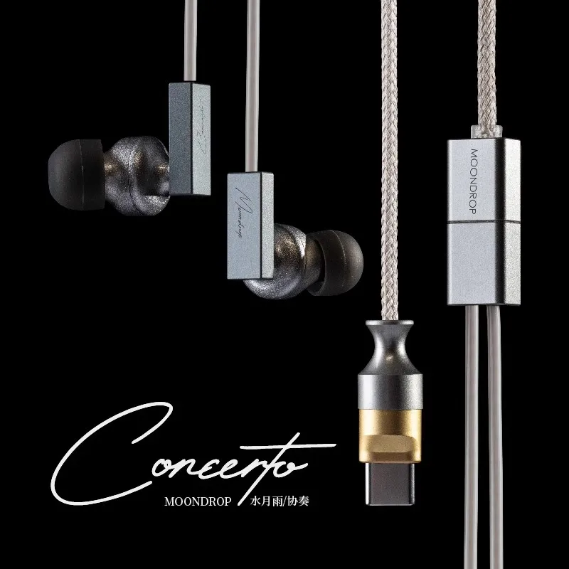 

MOONDROP CONCERTO In-ear headphone xMEMS Planar USB-C Hi-Fi IEM 13mm Superinear Driver DAC chip TYPE-C usb Active With DDHIFI