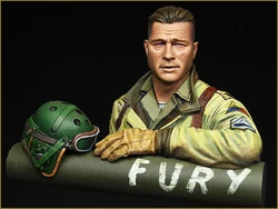 Fury de resina em escala, fúria do filme brad pitt modelo de personagem, modelo de montagem de resina frete grátis