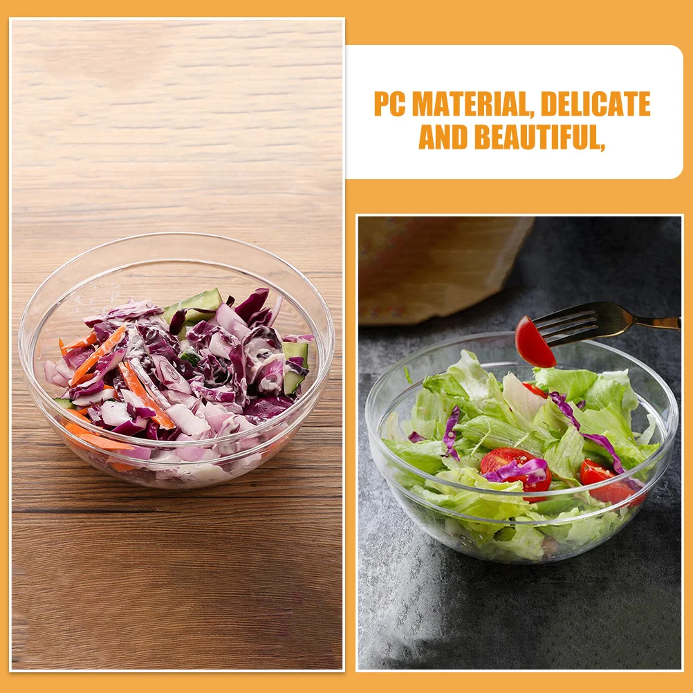 

Transparent Salad Bowl Clear Reusable Fruit Dessert Serving Bowl For Kitchen Home Yogurt Snack Ice Cream Bowls
