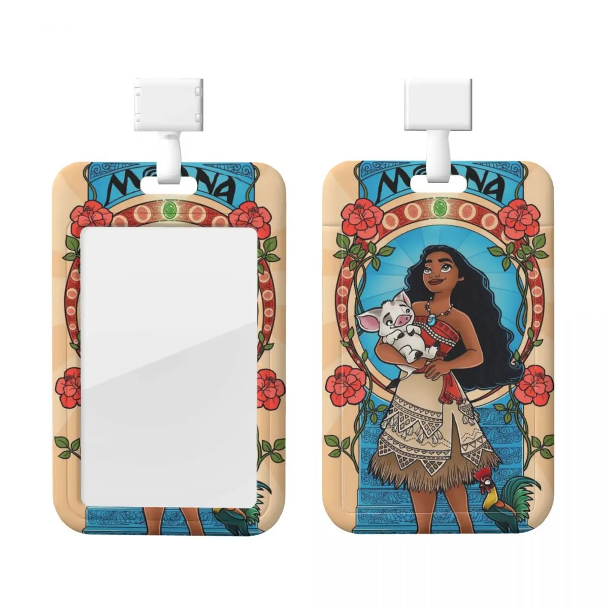 

Пользовательский держатель для бейджа с рисунком Моаны, держатель для карт, мужской и женский шейный ремешок, держатель для удостоверений личности, инженеры