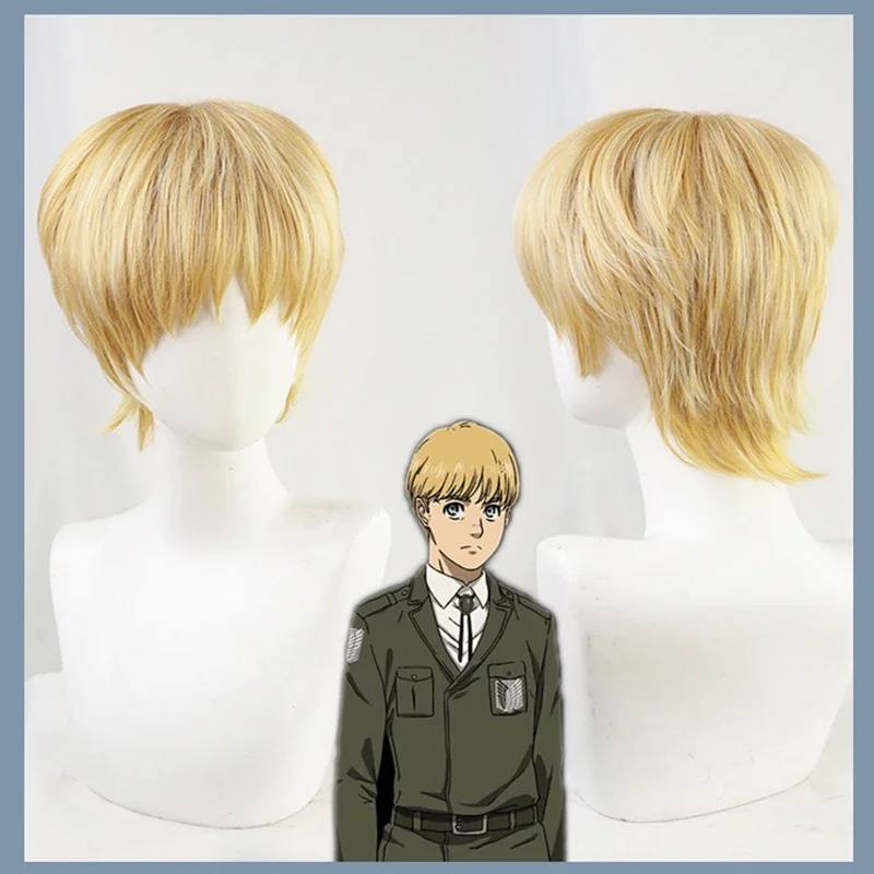 Anime Attack on Titan Wig Armin Arlert Cosplay Costume Heat Resistant Synthetic Hair + Wig Cap