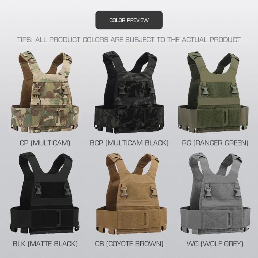 FCPC Tactical Vest Ferro Airsoft Plate Carrier leggero pieghevole traspirante portatile caccia Mag Pouch Army Equipment