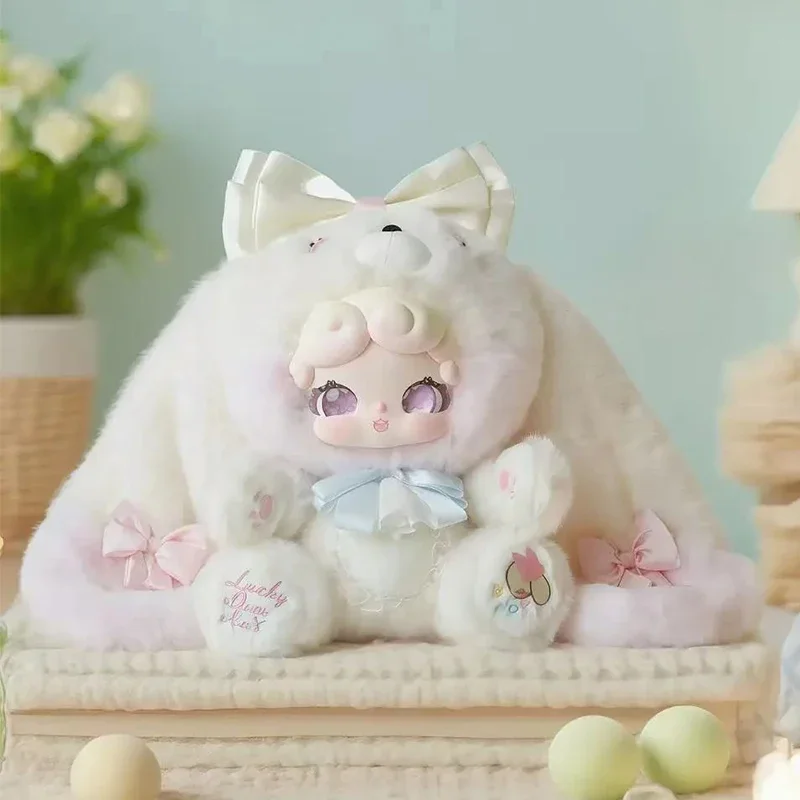 LuckyDeerNai 600% Sweet Tea Rabbit Series Blind Box Cute Bunny Vinyl Plush Surprise Bag Kawaii Anime Mystery Box Home Decor Toys